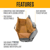 Carhartt Universal Fitted Nylon Duck Pet Hammock, Dog Back Seat Cover, Black