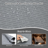 Dog Grooming Table Mat Pad Non Slip, Multipurpose Soft Pet Grooming Table Mats at Home, 28 x 19.7 Inch Silicone Durable Anti-Fatigue Groomer Mats Paw Protection Easy-Clean Cat Dog Bath Mat (Grey)