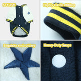 LUVMOJO X-Large Dog Winter Fleece Jacket – Stylish Varsity Doggy Coat with Snap Closure & Thick Lining, Warm Pet Sweater for Large Dogs, Puppy Sport Jackets, Fashion Pup Coats for Holidays, Navy XL