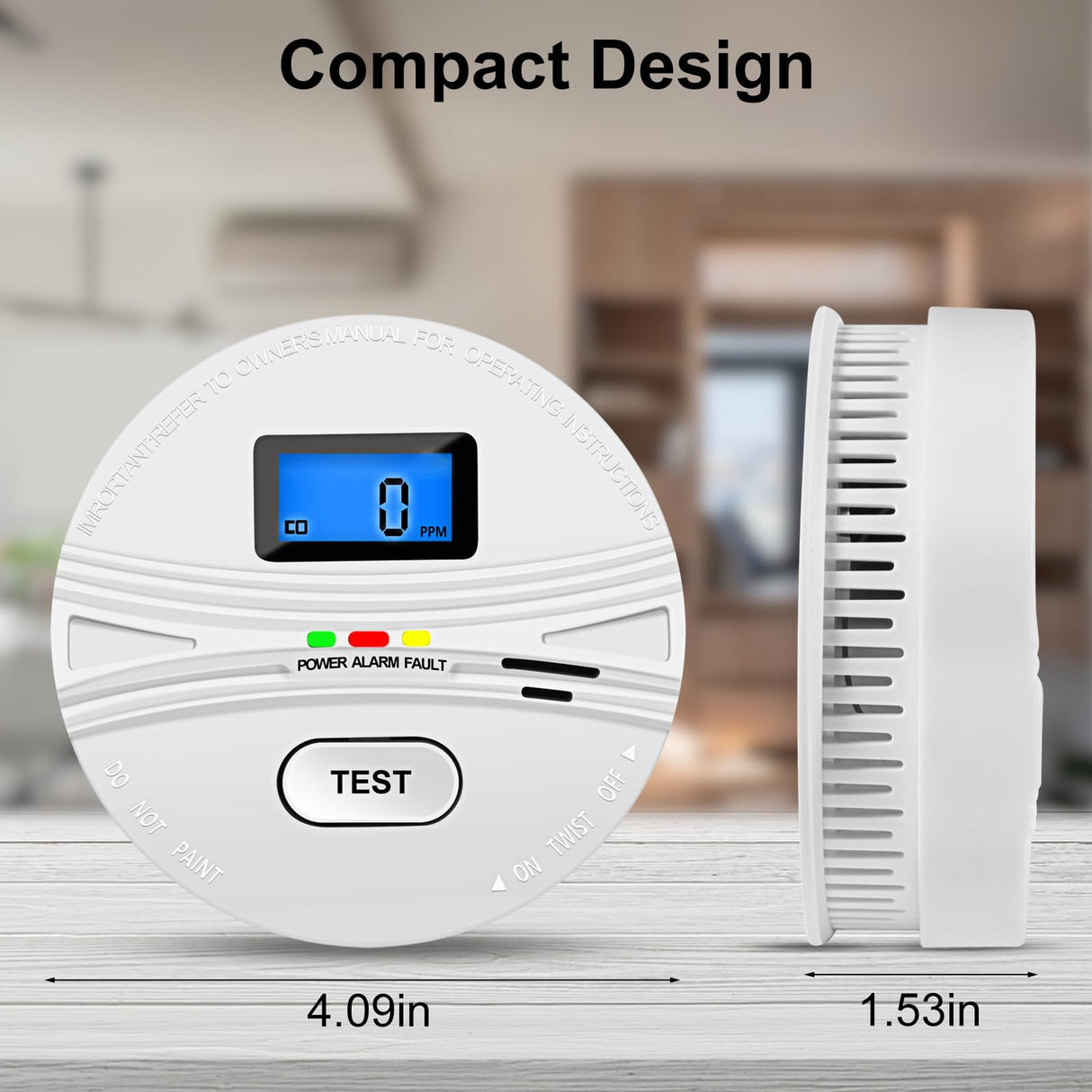 Smoke and Carbon Monoxide Detector with Batteries,2-in-1 Smoke Detector Carbon Monoxide Detector Combo,Smoke and Carbon Monoxide Alarm with Test Button and Digital Display