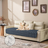 Waterproof Dog Bed Cover, Dog Pad Soft Plush Pet Blanket with Anti-Slip Back for Bed Couch Sofa, Furniture Protector for Small, Medium and Large Dogs and Cats (Noble Gray-Bubble, 82"x82")