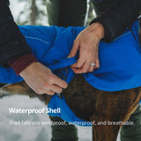 Ruffwear, Vert Dog Winter Jacket, Insulated Waterproof Dog Coat with Harness Leash Portal, Breathable Design with Leg Loops, Windproof Extended Coverage, Reflective Trim, Blue Pool, Large