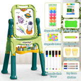 Amagoing Easel for Kids, Adjustable Standing Art Easel for Toddler, Double Magnetic Drawing Board with Painting Accessories, Birthday Christmas Gift for Little Boys and Girls, Middle Size (Green)