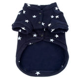 SMALLLEE_LUCKY_STORE Star Print Pet Fleece Sweaters for Medium Large Dogs Boy Girl Crewneck Sweatshirt Soft Warm Winter Coat Puppy Labrador Big Dog Clothes,Blue 5XL