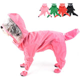 Zunea Waterproof Dog Raincoat with Hood for Small Dogs Rain Poncho Jumpsuit with Rain Boots Puppy Hooded Slicker Rainwear Four-Legged Pet Rain Jacket for Walking Pink M