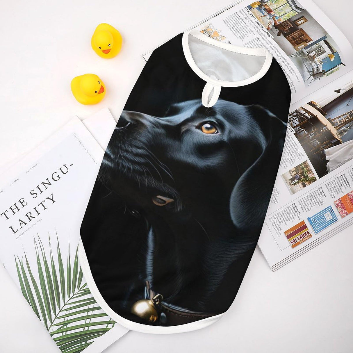 Cat & Dog Beach Shirt Cool Breathable Summer Tank Top Black Labrador Dog for Pets