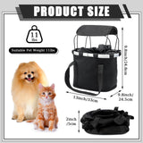 SilTriangle 11lbs Dog Bike Basket with Sun Shade Removable Small Pet Cat Dog Carrier Quick Release Bicycle Handlebar Front Basket Detachable Cycling Picnic Bag for Commuting Shopping Camping