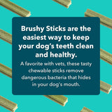 iHeartDogs Brushy Sticks - Dental Treats for Dogs Removes Plaque and Tartar Buildup - Grain-Free Dog Teeth Cleaning Chews Made with Chicken - 30 Large Sticks