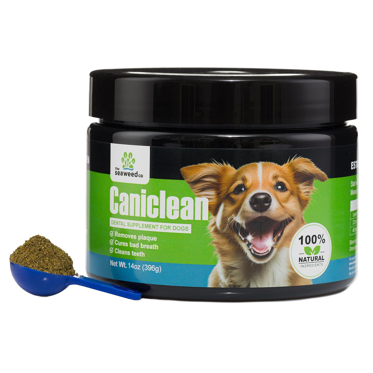 Caniclean Seaweed for Dogs Teeth - Dog Tartar Removal Tool, Plaque Remover, and Breath Freshener - Get Plaque Off Dogs Teeth Naturally. 14oz/396g.