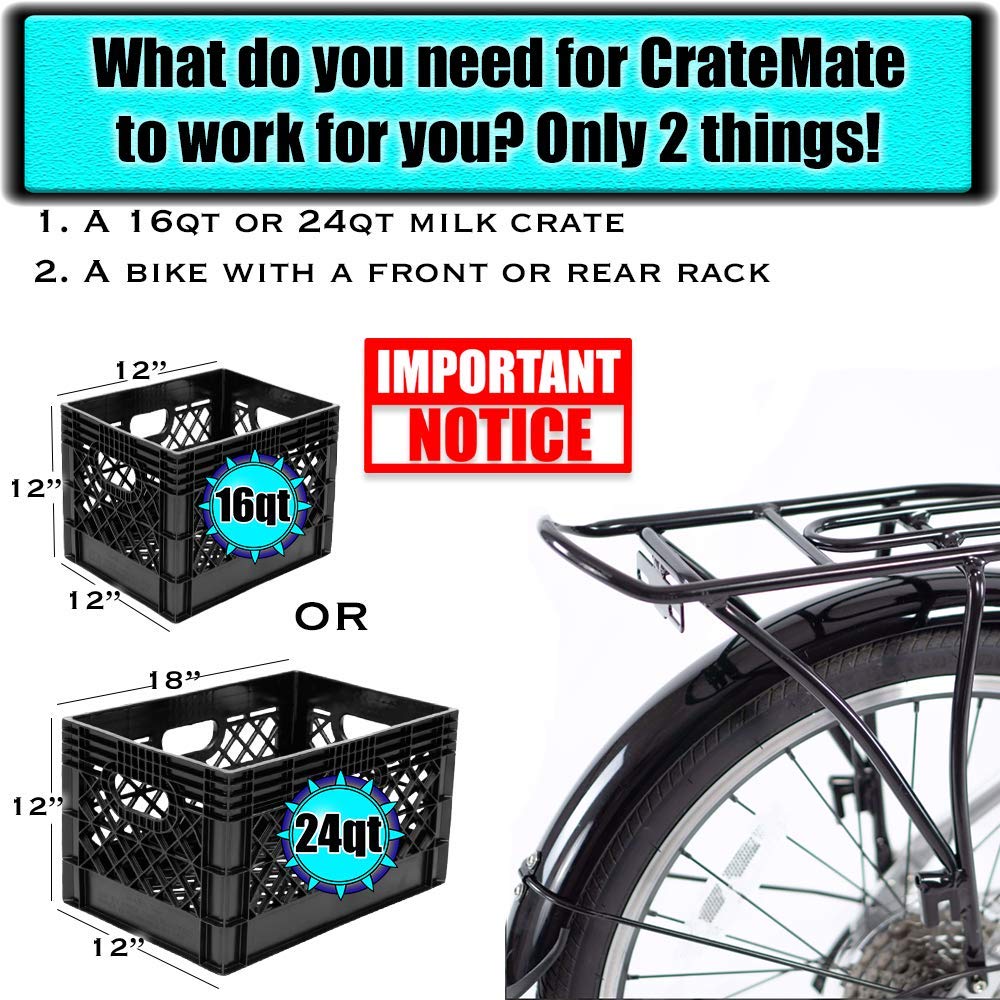 DIY Conversion/Bike Dog Carrier Package (Crate NOT Included) Padded Liner is 2 Sizes in One + 4 Point Safety Harness & Heavy Duty Fasteners Holds Pets 20lb+ for Safe Pet Bicycle Travel