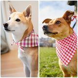 Segarty 15 Pack Triangle Plaid Bibs, 22.8"x15.7" Pet Scarf Washable Dog Bandanas Accessories Bulk for Small Medium Dogs Cats Large Puppy, Adjustable Reversible Boy Pets Birthday Kerchief