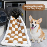 Pessbulmm Backseat Pet Bed Mat Non-Slip Dog Car Seat Cover Scratch Chew Resistant Dog Blanket for SUVs, Trucks & Sedans 23" x 51" Easy Clean Comfortable Car Travel Pet Pad, Coffee and White