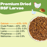 LIWII 10LB Dried Black Soldier Fly Larvae, 86X Calcium Than Dried Mealworms, High Protein Non-GMO Organic Chicken Feed