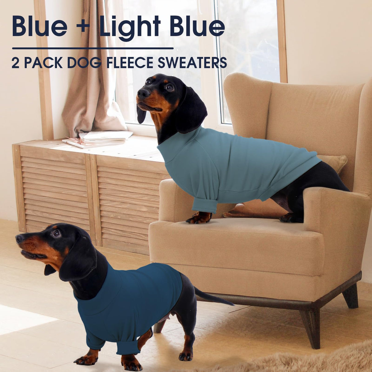 IECOii 2 Pack XXXXL Dog Fleece Sweater for Giant Breed Dogs, Warm Dog Turtleneck with Stretch for Great Dane Sweater, Fall Winter Pullover Dogs Sweatshirt with Sleeve,Outdoor Sweaters for Walking, 4XL