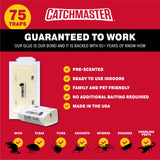 Catchmaster Mouse and Insect Glue Boards, 75-Pack Mouse Traps Indoor for Home, Sticky Pest Control Adhesive for Catching Bugs, Rats & Rodents, Non Toxic Bulk Glue Traps