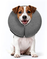 MIDOG Inflatable Dog Cone Collar – Soft Dog Cone Alternative After Surgery, Comfortable Recovery Neck Donut ECollar for Small Medium & Large Dogs and Cats to Stop Licking & Vision-Friendly (Grey,S)