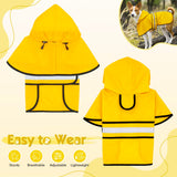 Weesiber Dog Raincoat, Adjustable Waterproof Dog Rain Jacket Poncho with Reflective Strip and Leash Hole, Lightweight Pet Rain Coat for Small to X-Large Dogs (XL, Yellow)