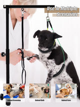 Kalolary Foldable Pet Dog Grooming Arm with Clamp, Dog Grooming Loop Noose & Two No Sit Haunch Holder (Single Arm)