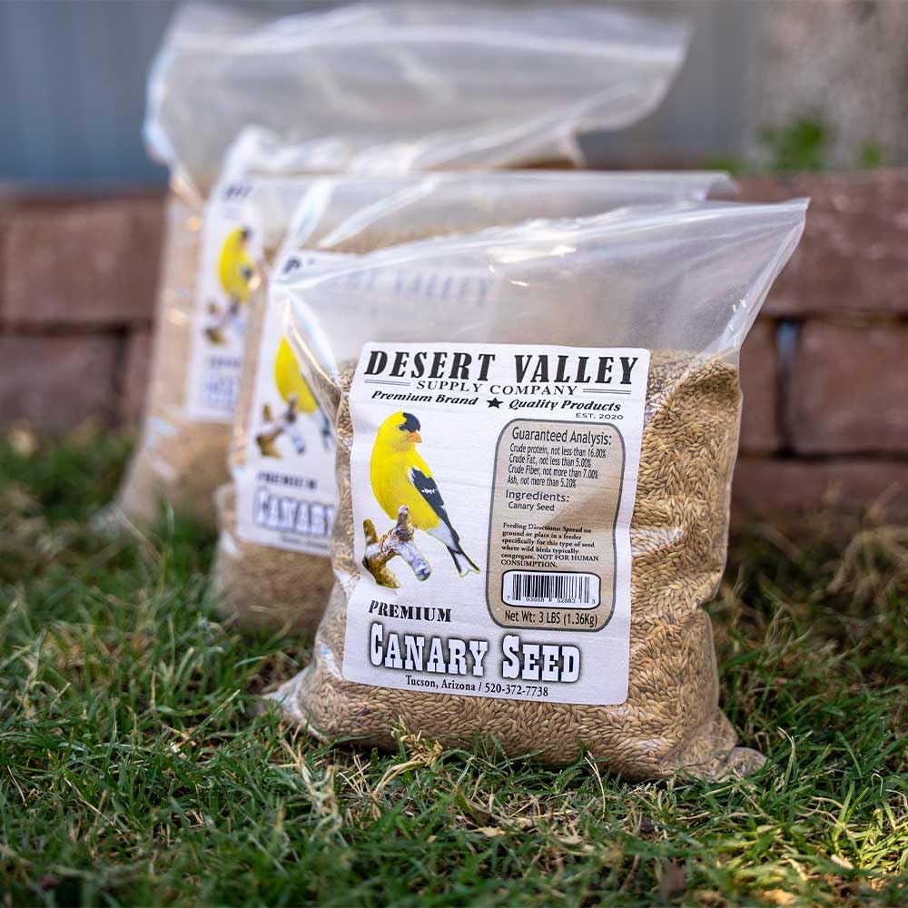 Desert Valley Canary Seed, All Natural, Non-GMO Premium Wild Bird Food for Canaries, Finch, Song Birds, Dove and More (5 Pounds)