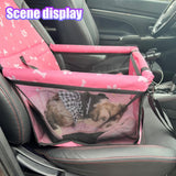 UHANBUT Pet Car Seat, Breathable & Waterproof Oxford Dog Car Booster Seats with Seat Belt and Mesh Window, Portable Foldable Travel Look Out Bag for Small Medium Dogs & Cats (Pink, 1PC)