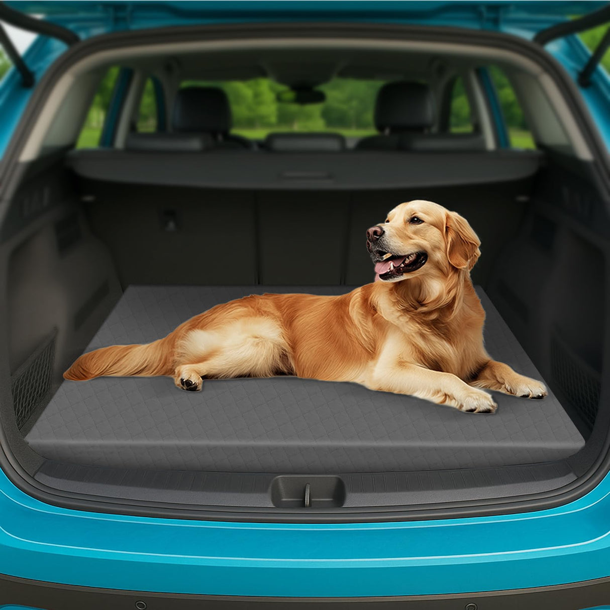 ESCRODOI Car Dog Bed for Trunk, Non-Slip SUV Cargo Liner for Dogs, Travel Pet Mat Cushion with Supportive Foam, Removable Cover for Easy Cleaning, Suitable for SUV&Truck