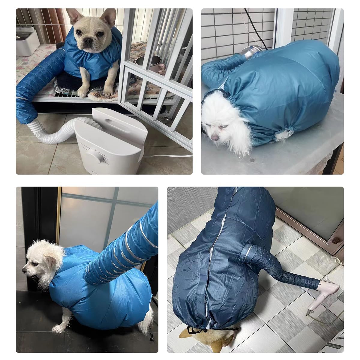 MANON ROSA Dog Drying Bag – Quick Dry Pet Hair Drying Suit for Small, Medium & Large Dogs and Cats, 360° Air Circulation Grooming Accessory for Blow Drying (XX-Large)