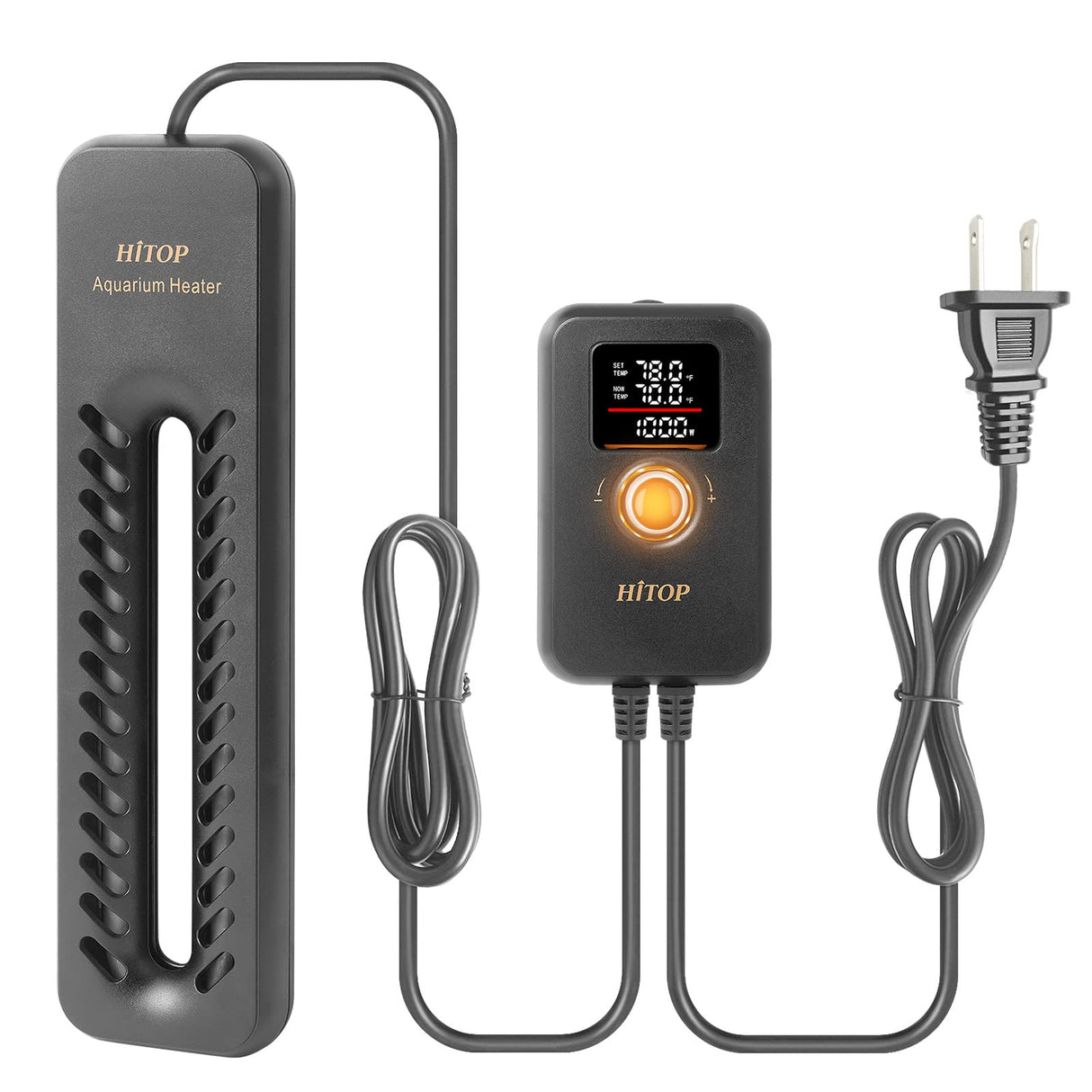 HITOP 1000W Digital Aquarium Heater: Titanium Fish Tank Heater with Temperature Control Device, Submersible Heater for Freshwater/seawater up to 300 Gallon