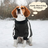 Queenmore Fleece Dog Sweater for Male Dogs, Soft Pullover Dog Sweatshirt with Leash Hole/Reflective Stripes – Cozy Winter Fleece Jacket for Small Medium Large Boy Puppy, Grey XS