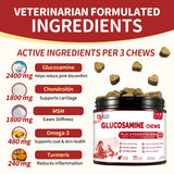 NATURE TARGET Glucosamine for Dogs, Joint Supplement with Chondroitin, MSM, Omega-3, Hemp for Pain Relief, Hip & Joint Chews for Dogs with Calcium for Bone Health, 120 Soft Chews