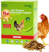 Amzey 11 LBS Dried Black Soldier Fly Larva - 100% Natural BSF Larvae - 85X More Calcium Than Mealworms - High Calcium Treats for Chickens, Birds, Reptiles, Hedgehog, Geckos, Turtles