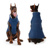 Mklhgty Extra Warm Dog Coat, Waterproof Dog Winter Jacket with Leash Portal, Fleece Reflective Pet Snow Vest for Small Medium Large Dogs - Blue - XL