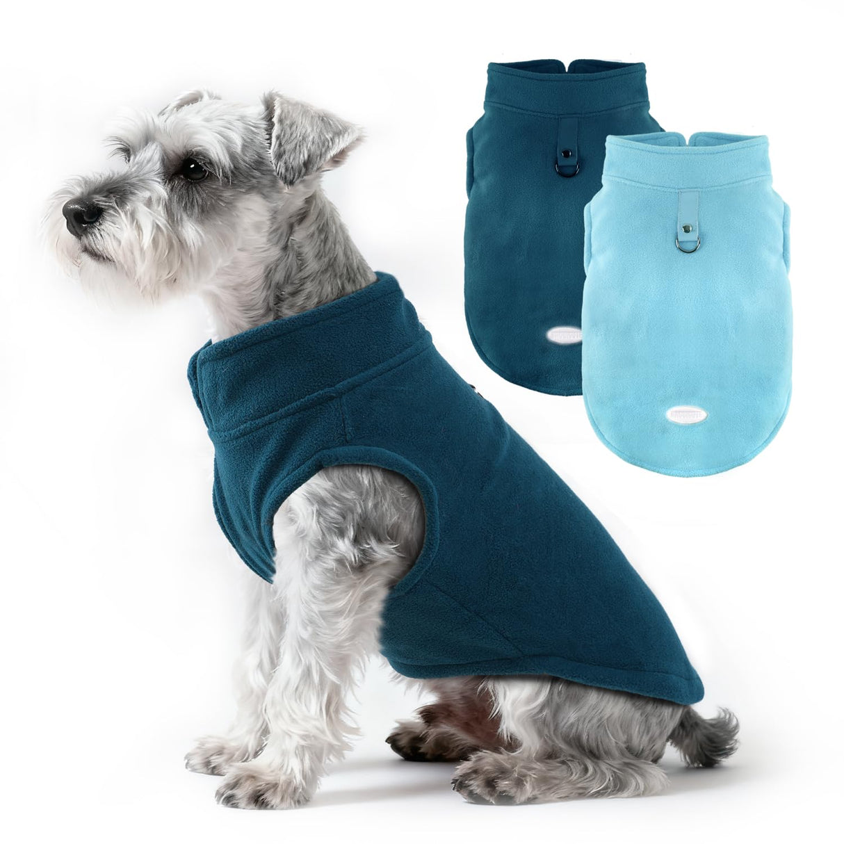 BAOBICUTE 2Pack Fleece Dog Sweater Vest with Leash Ring Pullover Dog Clothes Sweaters for Small to Large Dogs with Reflective Strip Puppy Clothes Sweater Soft Lightweight Jacket for Fall/Spring/Winter