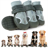 Furmate Dog Shoes for Large Small Medium Dogs,Dog Booties for Indoor Hardfloors Anti-Slip,Reflective Strip Waterproof Dog Boots & Paw Protectors for Outdoor Walking Hot Pavement,Winter Snow (Green-2)
