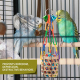RLRICH 6 Pack Bird Colorful Chewing Toys Parrot Foraging Shredder Toys Shred Hanging Foraging Toys,Comfy Perch Parakeet Toys for Rope Bungee Bird Toy