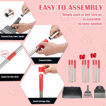 Load image into Gallery viewer, FUSBUNTY Dog Pooper Scooper Set, Pooper Scooper for Dog, Heavy Duty Stainless Steel Rake with Extra Large Tray &amp; Spade No Bending Clean Up for Pet Waste Removal, for Grass, Dirt Or Gravel.
