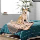YUEPET Waterproof Dog Blankets, 2 Pack Washable Dog Blankets for Bed Couch Sofa Protector Fleece Flannel Puppy Blanket Soft Plush Reversible Throw Blanket for Medium Large Dogs 40"×30"(White+Coffee)