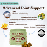 Natural Dog Company Hip & Joint Supplement for Dogs – Supports Mobility, Flexibility & Comfort, Glucosamine, Chondroitin, MSM & Turmeric, Chicken Flavor, 90 Count