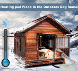 DEOMAN Waterproof Pet Heating Pat for Dogs & Cats - Chew-Resistant Cord, Temperature Adjustable,Power-Off Protection - Fits Whelping Box, Dog House (34"x21")