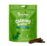 Zesty Paws OraStix for Dogs - Calming Dental Sticks for Stress with Hemp Melatonin Chamomile Dog Healthy Teeth and Gums Calm Composure for Fireworks and Thunderstorms - 25oz