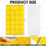 Qualirey 150 Pcs Yellow Sticky Trap for Gnats 3 x 5'' Dual Side Sticky Fruit Fly Trap with Tie Plant Sticky Trap for Flying Insect Fungus Bugs Flying Sticky Trap Sticky for Indoor Outdoor