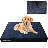 COSHNIBI Dog Bed Covers Replacement Washable,Waterproof Bed Covers Soft Plush Replacement with Zipper & Removable for Dog/Cat 44''Lx32''Wx4''H-Navy Blue