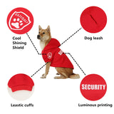 Dog Security Hoodie with Glow-in-The-Dark Prints DAJIDALI Dog Clothes Apparel Winter Sweatshirt Warm Sweater Jacket Coat Hoodie for Small Medium Large Dog Cat
