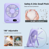 WHATOOK Small Desk Fan Personal Fans: 5000mah 25 Hours Battery Office Quiet Mini Desktop Fan Portable Rechargeable Travel Essentials (Purple, 2000 mAh)