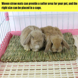 Hamiledyi 20 Pack Bunny Grass Mat Woven Bed Mat Natural Straw Hay Mats Rabbit Handmade Bedding Sleeping Grinding Nesting and Chewing Toy for Guinea Pig Hamster Chinchilla Squirrel Hedgehog