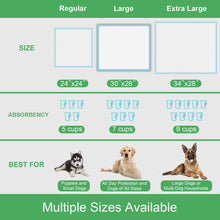 Load image into Gallery viewer, DEEP DEAR Extra Large Dog Pads 30"x26" (40 Count), Thicker Pet Training and Puppy Pads, Super Absorbent Pee Pads for Dogs, Leakproof Dog Potty Training Pads for Puppies, Cats, Rabbits, Pet Pee Pads XL
