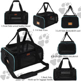 PATAZONE Cat Carriers Soft Small Dog Carrier Airline Approved Softsides Pets Bag,Black,Lightweight,Luxury Style,Top Expandable,Guaranteed on Cabin Board Flight Travel Recommend Under 15 lbs