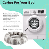 Best Friends by Sheri Patterned Lux Faux Fur Calming Donut Dog Bed, Gray, Small, 23x23