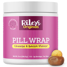 Load image into Gallery viewer, Riley's Pill Wrap for Dogs - Delicious Cheese &amp; Bacon Flavored Pill Paste for Dogs - Wrap Pills, Capsules, Tablets in a Pocket or Pouch to Mask The Taste &amp; Make Medicating Easy - 8 oz
