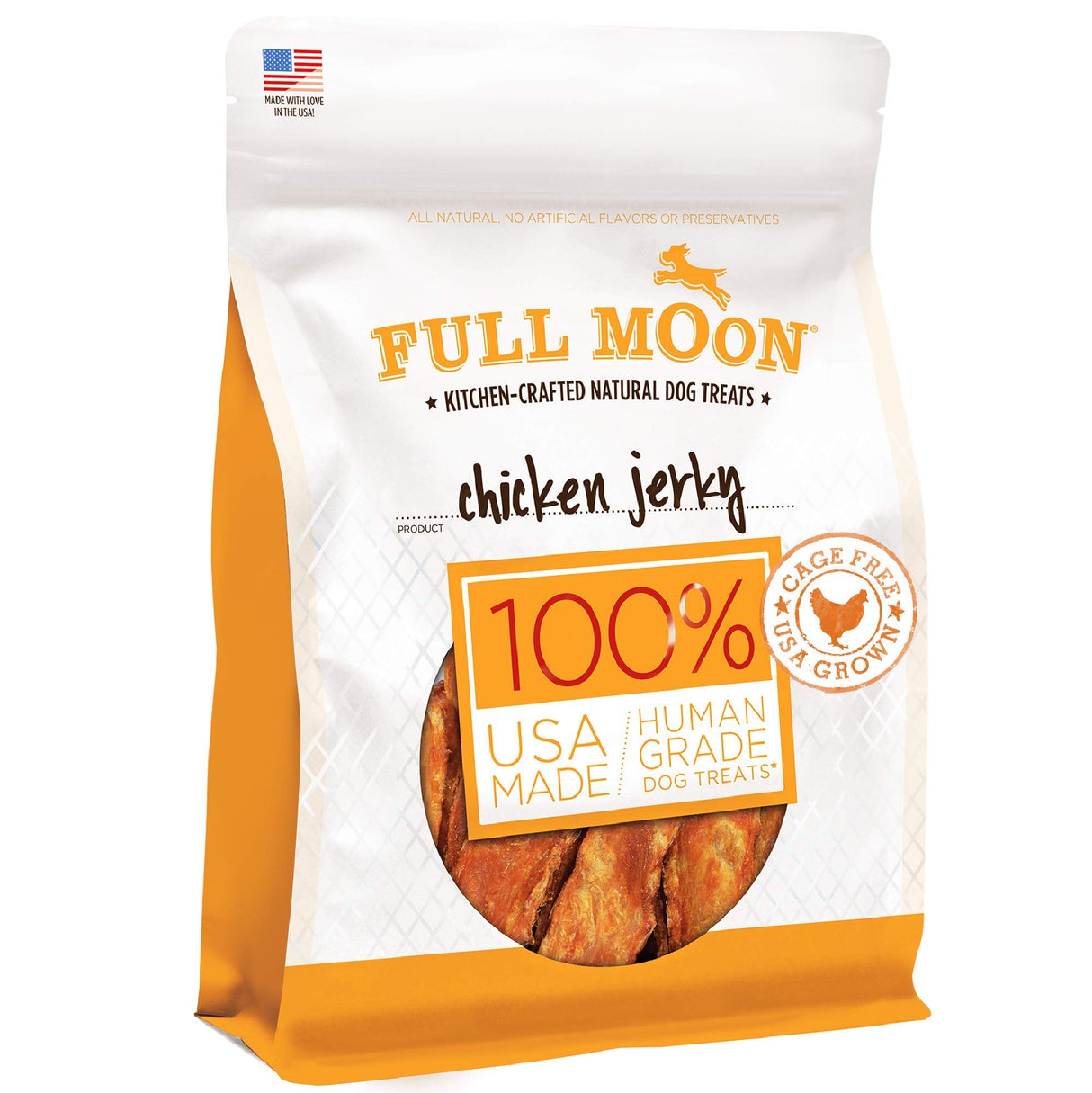Full Moon Chicken Jerky Healthy All Natural Dog Treats Human Grade Made in USA Grain Free, 1.5 Pound (Pack of 1)