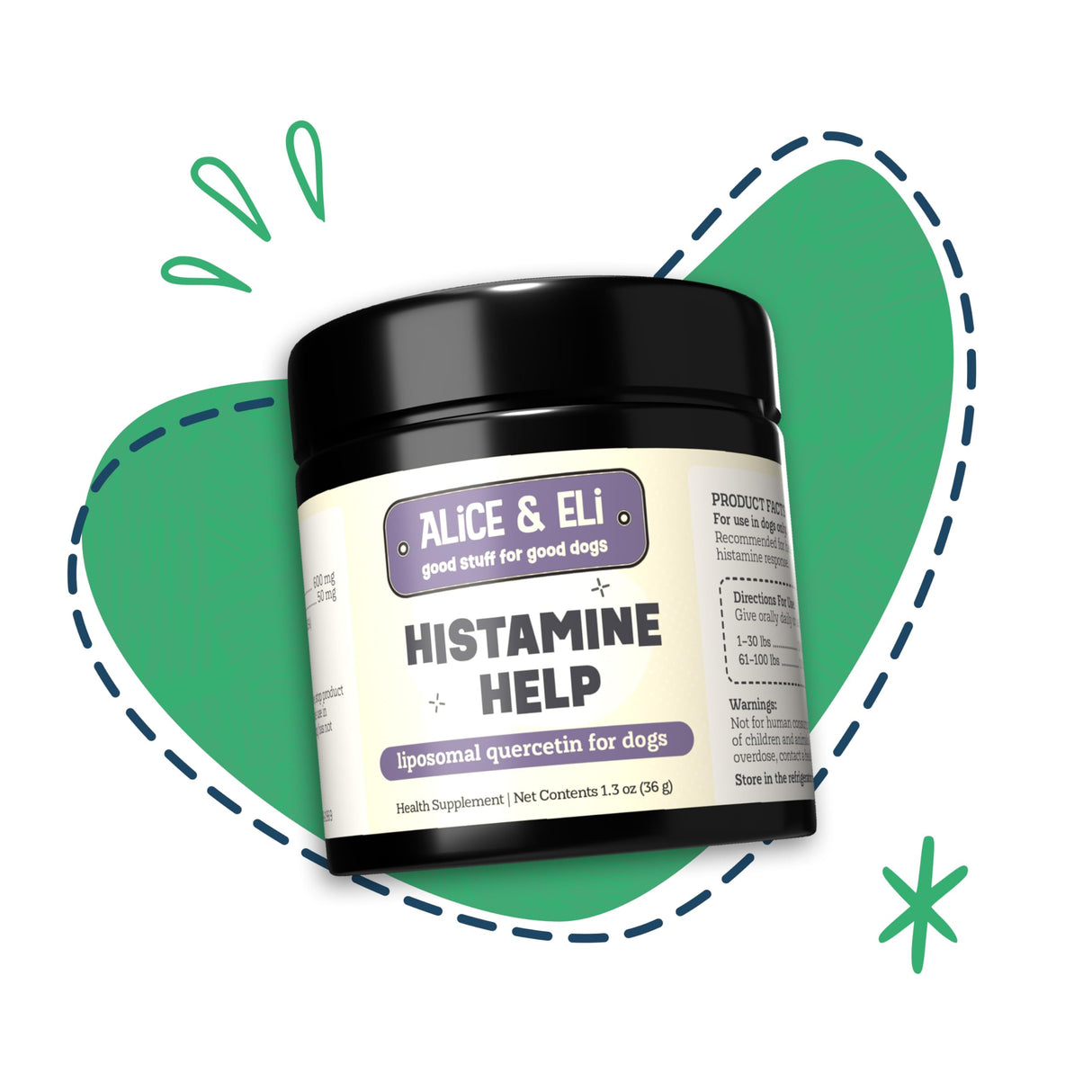 Alice & Eli Quercetin for Dogs - Liposomal Quercetin with Bromelain for Maximum Absorption - for Seasonal and Environmental Allergies - 30 Day Large Dog Supply